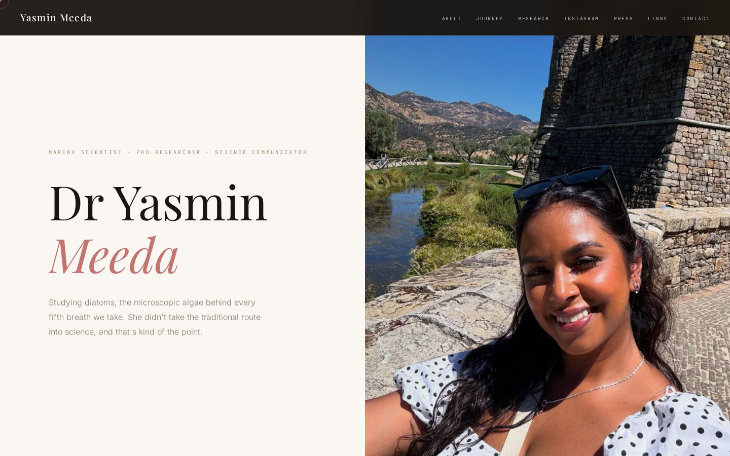 Marine Biology with Yaz, personal portfolio for Dr Yasmin Meeda